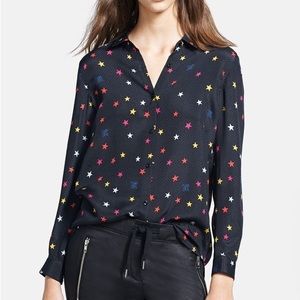 The Kooples star print silk Dobby blouse XS
